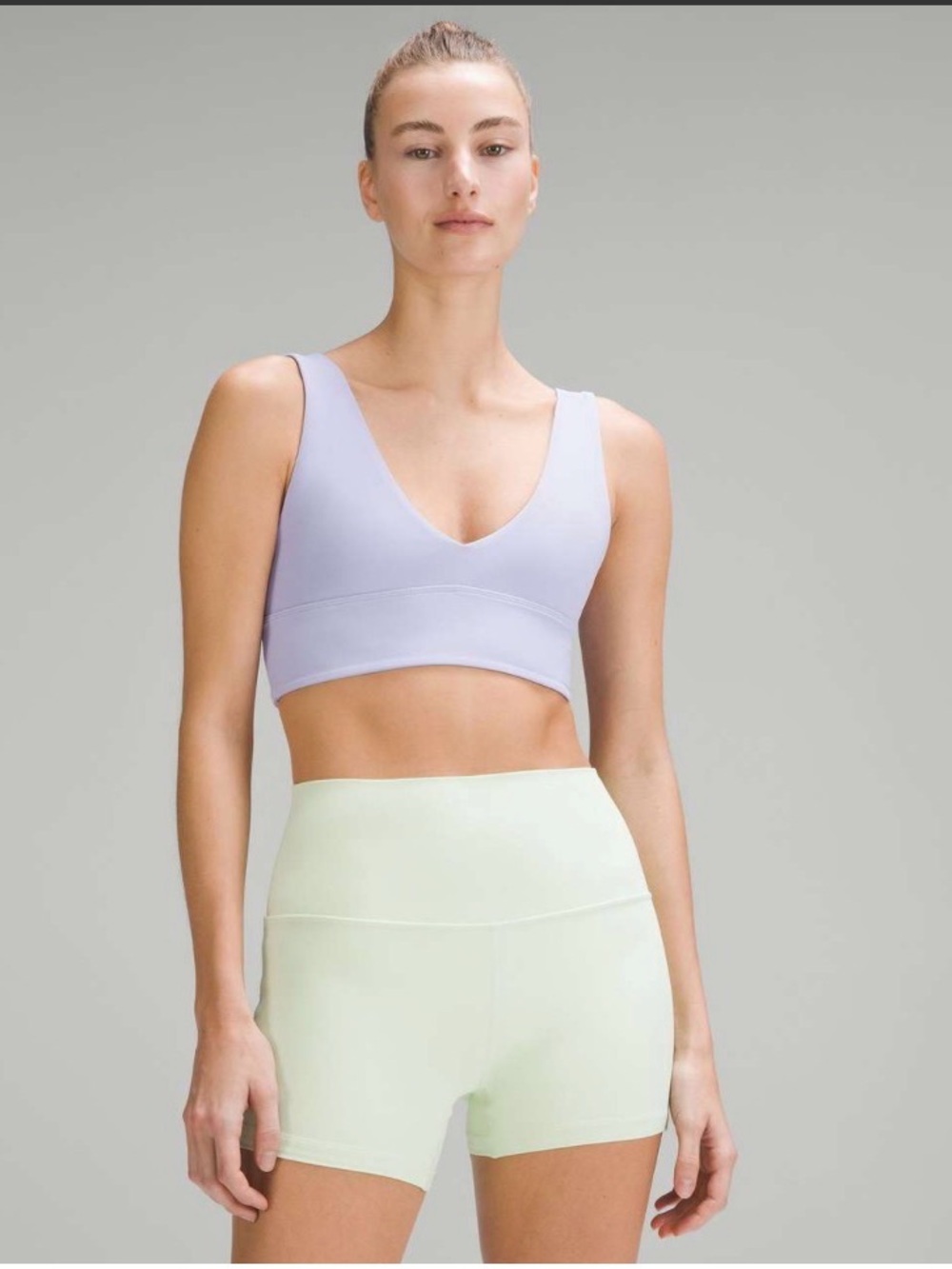 Lululemon Align V-Neck Bra Light Support A/B Cup Lilac Smoke W2DTIS Size 10